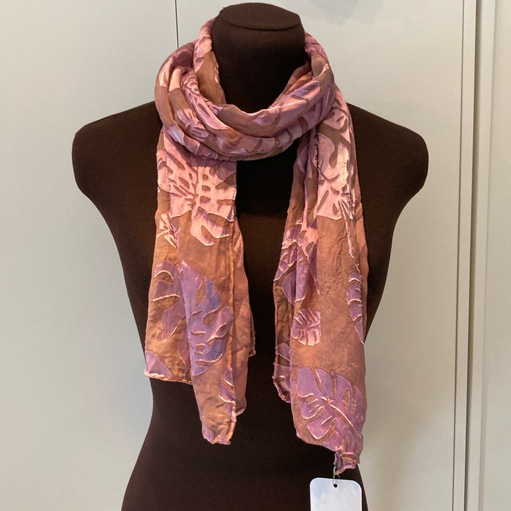 Amaranth & Rue silk scarf hand dyed in Ma